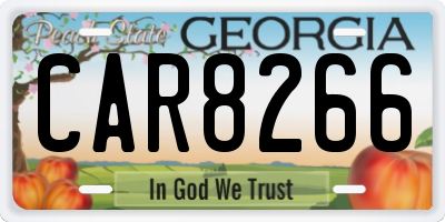 GA license plate CAR8266