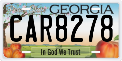 GA license plate CAR8278