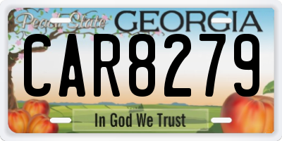 GA license plate CAR8279