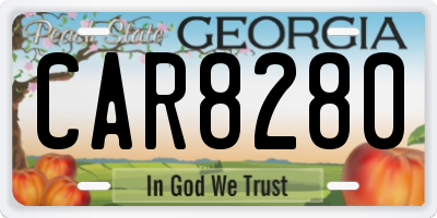 GA license plate CAR8280