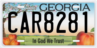 GA license plate CAR8281