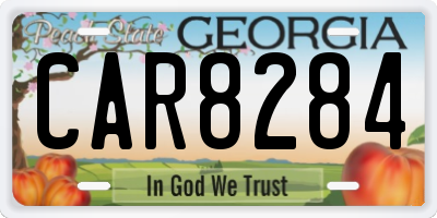 GA license plate CAR8284