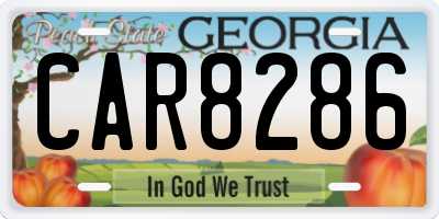 GA license plate CAR8286