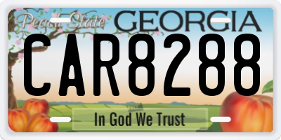 GA license plate CAR8288