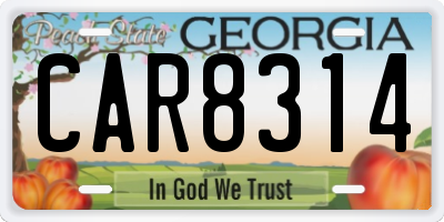 GA license plate CAR8314