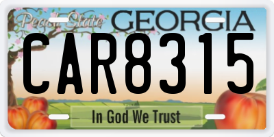 GA license plate CAR8315