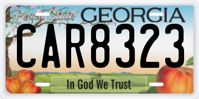 GA license plate CAR8323