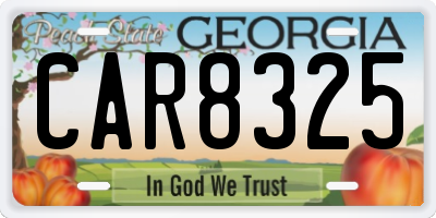 GA license plate CAR8325