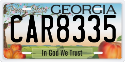 GA license plate CAR8335