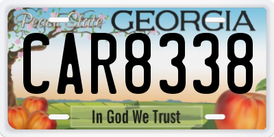 GA license plate CAR8338