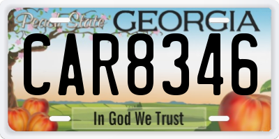 GA license plate CAR8346