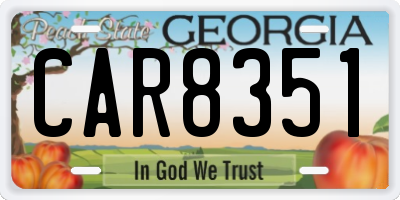 GA license plate CAR8351