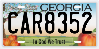 GA license plate CAR8352