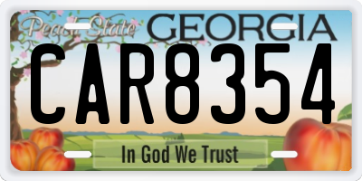 GA license plate CAR8354