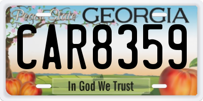 GA license plate CAR8359