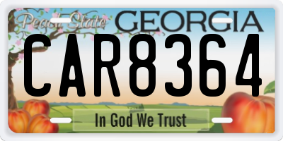 GA license plate CAR8364