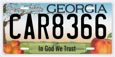 GA license plate CAR8366