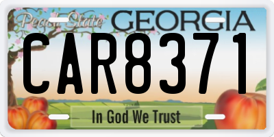 GA license plate CAR8371