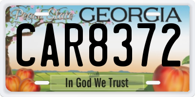 GA license plate CAR8372