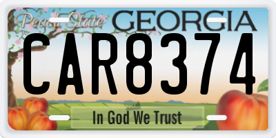 GA license plate CAR8374