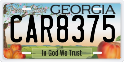 GA license plate CAR8375