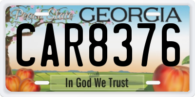 GA license plate CAR8376