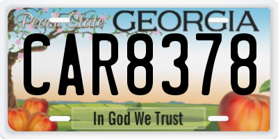 GA license plate CAR8378