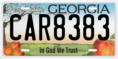 GA license plate CAR8383