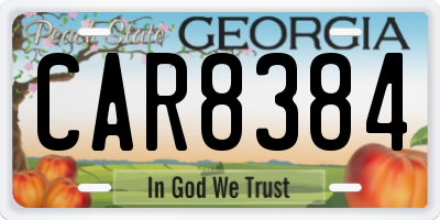 GA license plate CAR8384