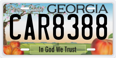 GA license plate CAR8388