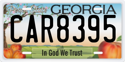 GA license plate CAR8395