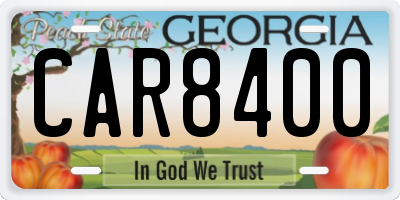 GA license plate CAR8400