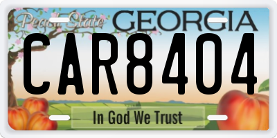 GA license plate CAR8404