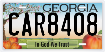 GA license plate CAR8408