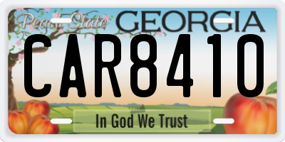 GA license plate CAR8410