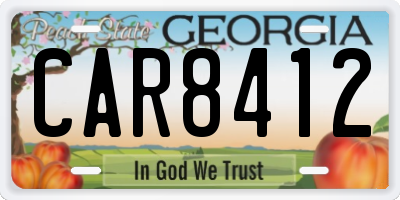 GA license plate CAR8412