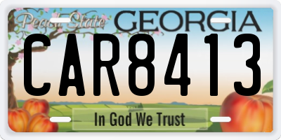 GA license plate CAR8413