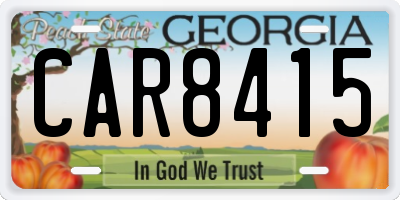 GA license plate CAR8415