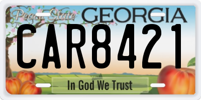 GA license plate CAR8421