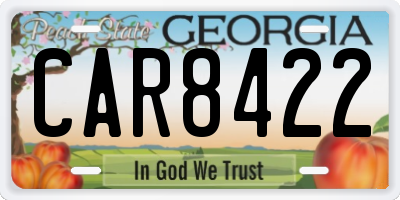 GA license plate CAR8422