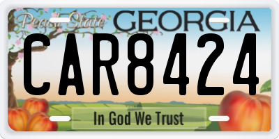 GA license plate CAR8424