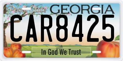 GA license plate CAR8425