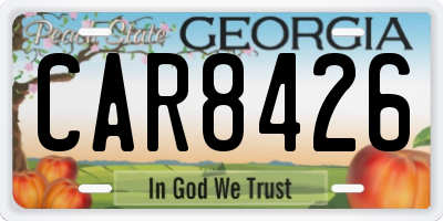 GA license plate CAR8426