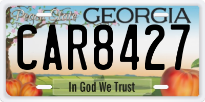 GA license plate CAR8427