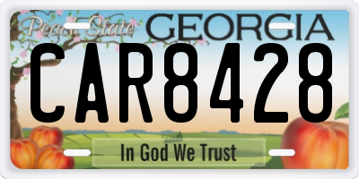 GA license plate CAR8428