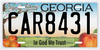 GA license plate CAR8431