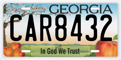 GA license plate CAR8432