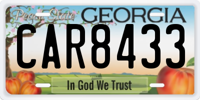 GA license plate CAR8433