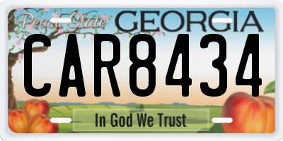 GA license plate CAR8434