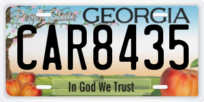 GA license plate CAR8435